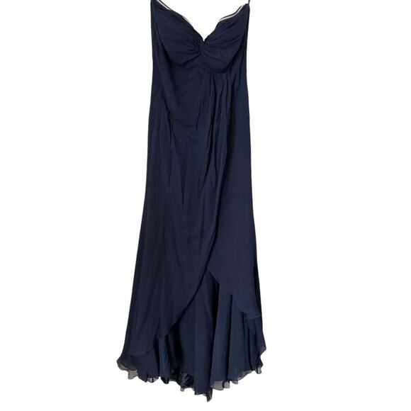 Jenny Yoo Bridemaids Dress Size 6 Blue Aidan Convertible Strapless Silk Gown - Picture 1 of 12